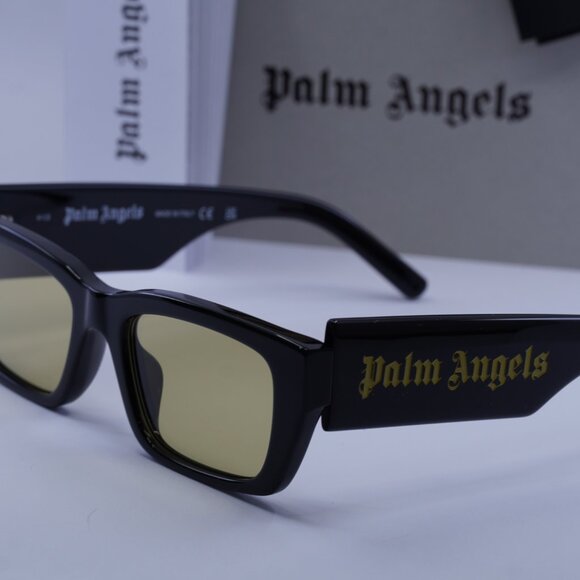 Palm Angels PERI002 PALM 1018 Rectangle Sunglasses - Black/Yellow - Picture 4 of 10
